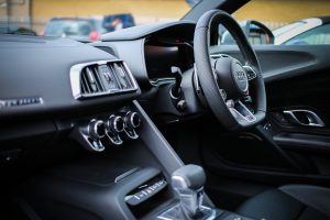 Audi mechanics display the interior of an audi